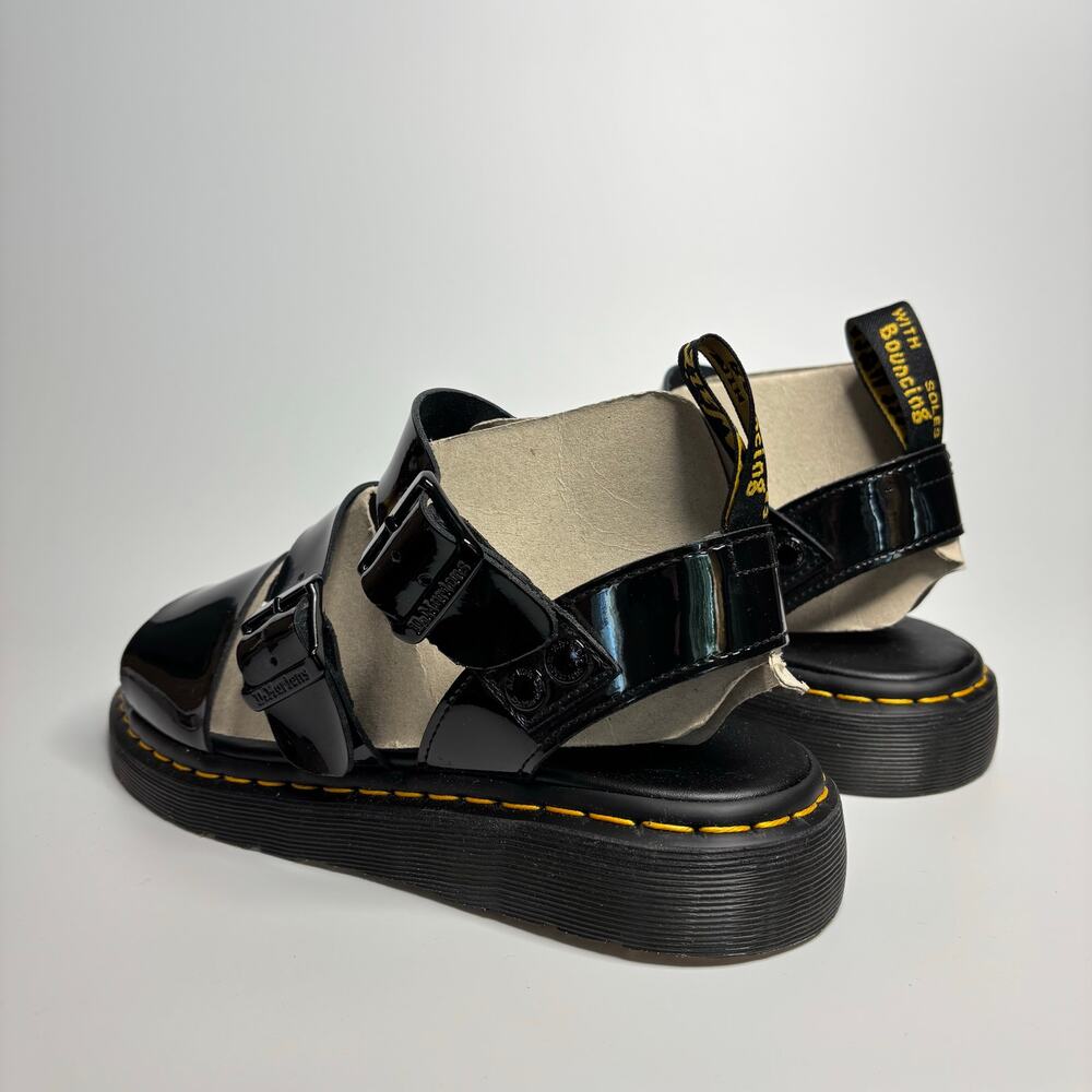 Dr. Martens Gryphon Patent Leather Gladiator Sandals in Black Patent Lamper - Picture 4 of 10